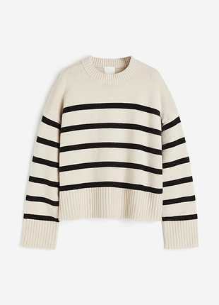 Стильный плотный оверсайз свитер в полоску от h&amp;m