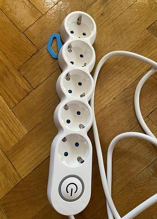 Подовжувач vea ve-2s5n з 5 розетками кабелем 2 м