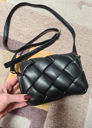 Маленька стьобана сумочка / кросбоді з плетінням від primark