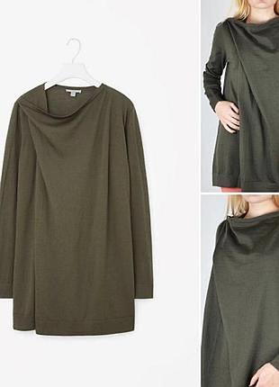 Cos туника мини плаття светр вовна зелений