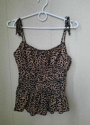 Майка new york на зав'язках леопардовий принт !