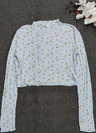 Модный топ топик в рубчик с цветами 🎀