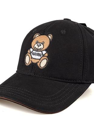 Кепка черная женская мужская в стиле moschino бейсболка москино унисекс люкс качество