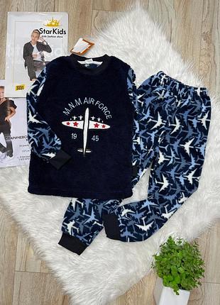 Тепла дитяча піжама для хлопчика піжамка mini moon р.110, 116