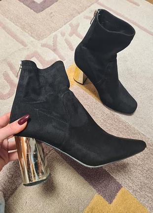 Ботильоны с квадратным мыском на акцентных каблуках от new look