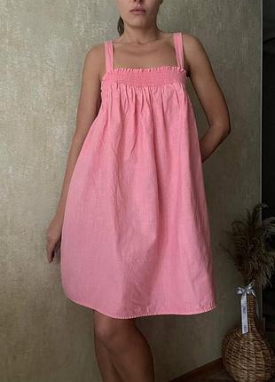 Свободное розовое платье на резинке от next