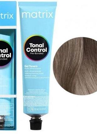 Кислотный тонер- краска для волос matrix tonal control pre-bonded acidic gel toner 7na темный блондин