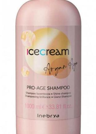 Шампунь з аргановою олією для фарбованого волосся inebrya pro-age shampoo argan oil 1000 мл