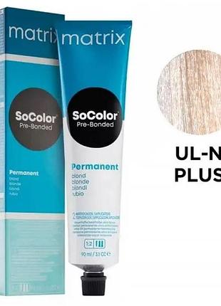 Осветляющая краска matrix ultra blonde socolor pre-bonded ul-n+ ультра блонд натуральный 90 мл