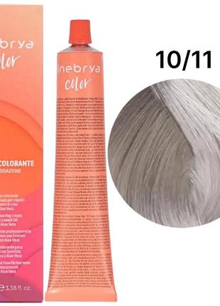 Крем-краска inebrya для волос сolor 10/11 blonde platinum light intense ash с содержанием аммиака 100 мл