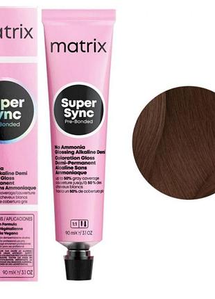 Тонуюча фарба без аміаку на лужній основі matrix super sync pre-bonded 6nn темний блондин натуральний інтенсивний 90 мл