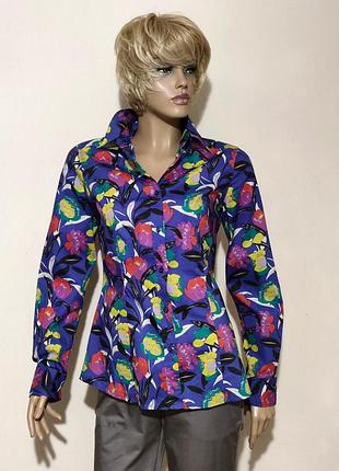 Etro хлопковая рубашка цветочный принт /13173/