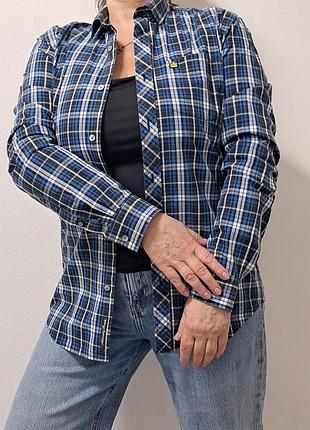 Базовая рубашка/рубашка в бело синий цвет.  100%бавовна. admiral