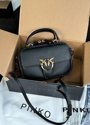 Сумка pinko square simply mini calfskin bag black