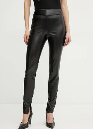 Лосіни з штучної шкіри , висока посадка з замками на штанках