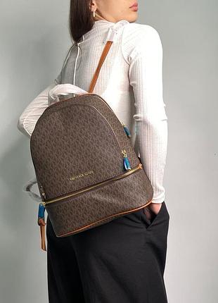 Рюкзак michael kors large rhea logo backpack brown