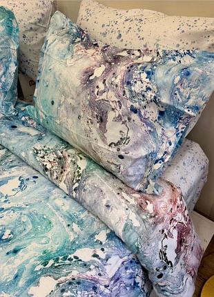 Постельное белье галактика сатин premium евро комплект