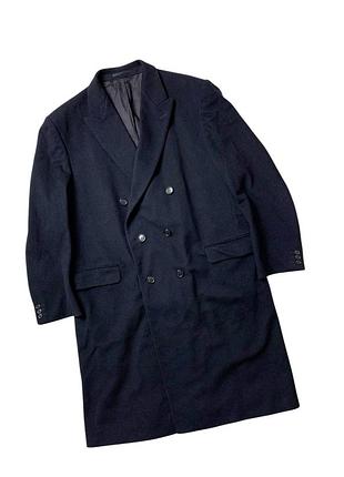 Eu double breasted navy wool&cashmere coat двобортне чоловіче пальто