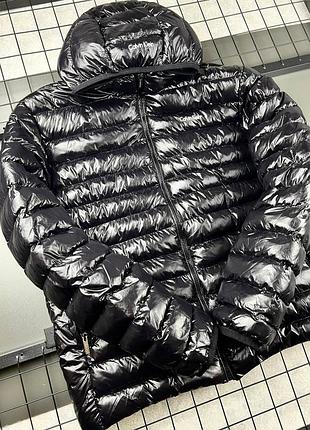 Куртка чоловіча чорна з капюшоном осіння весняна