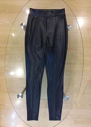 Штани, лосини, екошкіра, утеплені, розмір s