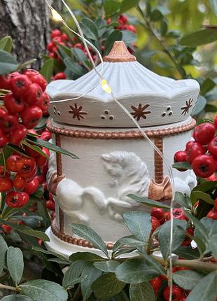 Свічка в гіпсовому кашпо