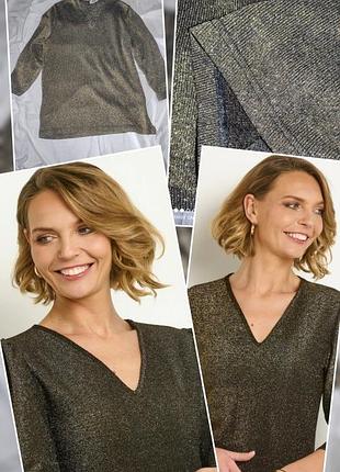 Блестящая сияющая люрекс лонг свитшот женский хл