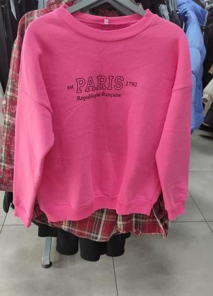 Світшот жіночий стильний утеплений на флісі  приємний котон