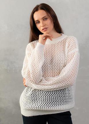 Напівпрозорий светр з преміальної пряжі на основі мохеру
