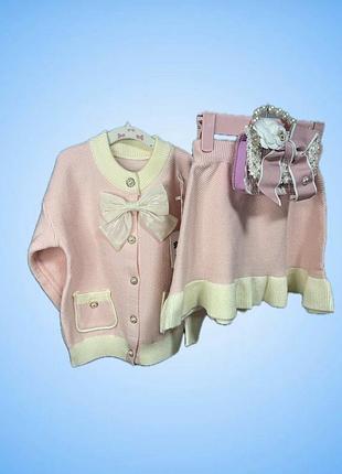 Костюм теплий/ костюм для дівчинки/костюм зі спідничкою/ костюм на вихід/ святковий костюм