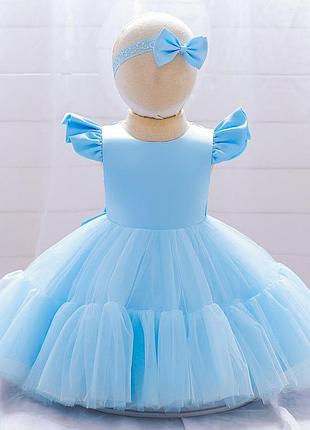 Святкова сукня для дівчинки в блакитному кольорі