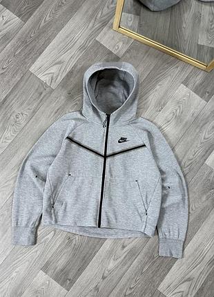 Nike tech fleece женская кофта соп худи серая найк теч флис оригинал
