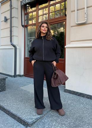 Жіночий теплий костюм двійка | кофта на блискавці та брюки | 897