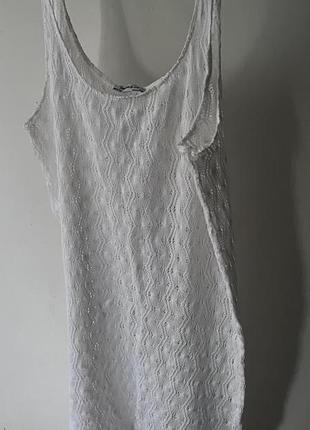 Біла мереживна сукня зара