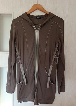 Zip худи от orwell, размер s, 96% вискоза, сезон лето, удлиненная модель