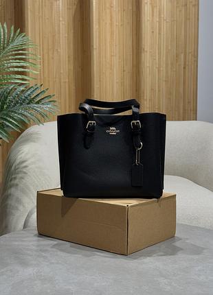 Сумка coach mollie tote bag 25 black/gold (