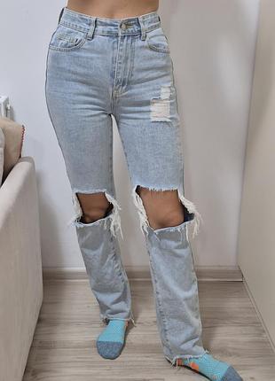 Джинсы denim plt 36-38 рваные
