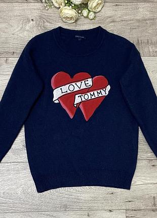Шерстяной свитер, джемпер tommy hilfiger “love tommy”, р.xs-s