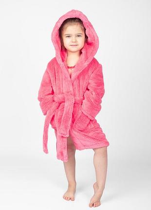Халат детский махровый розовый
