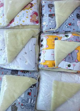 Одеяло с подушкой на овчинке