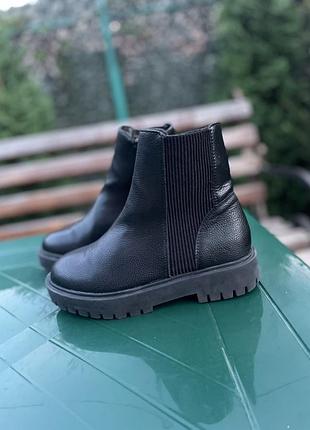 Детские черные ботинки george на флисе, р.32-20-20,3см!