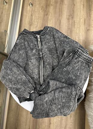 Спортивный костюм варенка утепленый с штанами палаццо