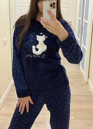 Тепла піжама махра+фліс