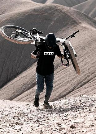 Ion чоловіча футболка вело mtb logo dr з коротким рукавом мтб