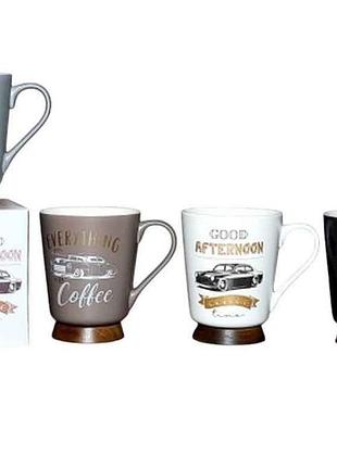 Чашка 440мл 2079-09 на древесной ножке авто тм snt