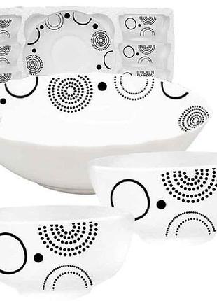 Набор салатников стеклок. 7шт абстракция (1шт-8, 6шт- 4,5) 30056-15018 тм snt