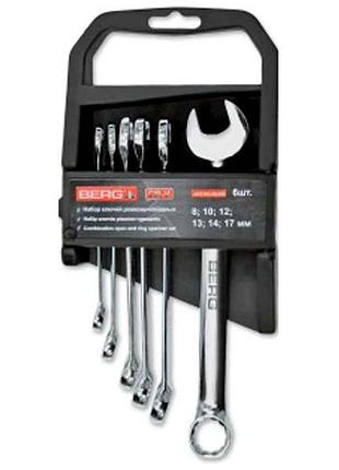 Набір ключів ріжково-накидних, cr-v, 12 шт. (6-22 мм) арт. 48-932 тм berg