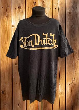 Von dutch tee футболка вон дач чоловіча чорна big logo