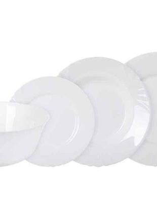 Сервиз обеденный стеклянный 19пр. cadix white l0300/6225616/4927/15 тм luminarc