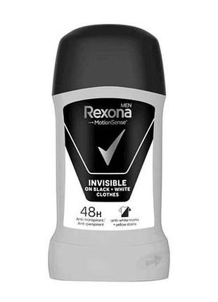 Твердий дезодорант чол. 50 мл невидимий на чорному та білому тм rexona