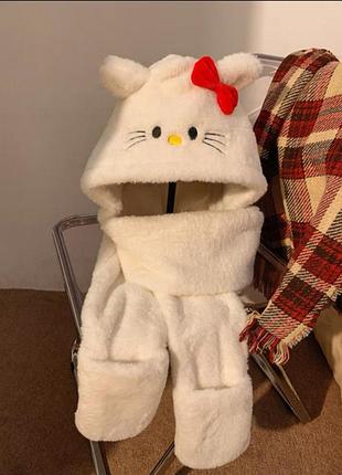 Шапка шарф hello kitty